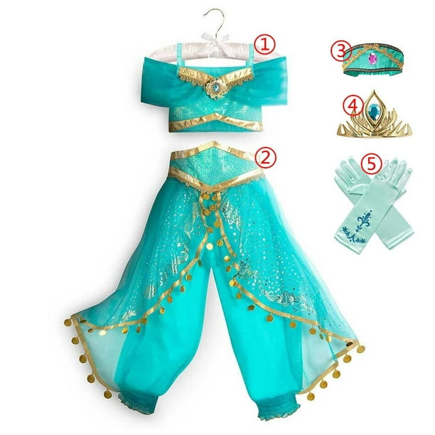 Disfraz de Princesa Jasmín Azul para mujer : : Juguetes y juegos