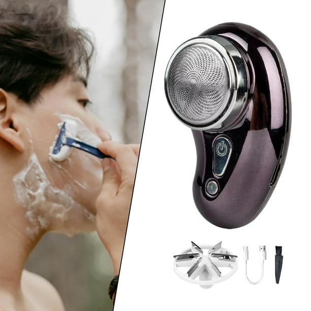 Mini Afeitadora de Barba Maquina de Afeitar Eléctrica Recargable para  Hombres US 