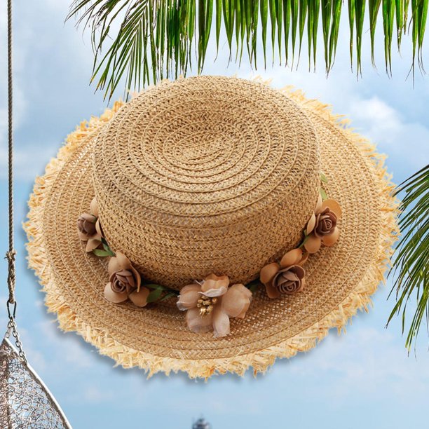 Gorros de verano para mujer, con guirnalda extraíble Sombrero de protección  solar plegable Sombreros para al aire libre primavera , cafe ligero Café