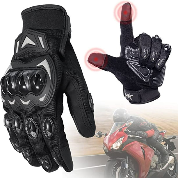Guantes de moto, Guantes de moto Mujer Hombre Transpirable Pantalla táctil  de dedo completo para Gua TUNC Sencillez
