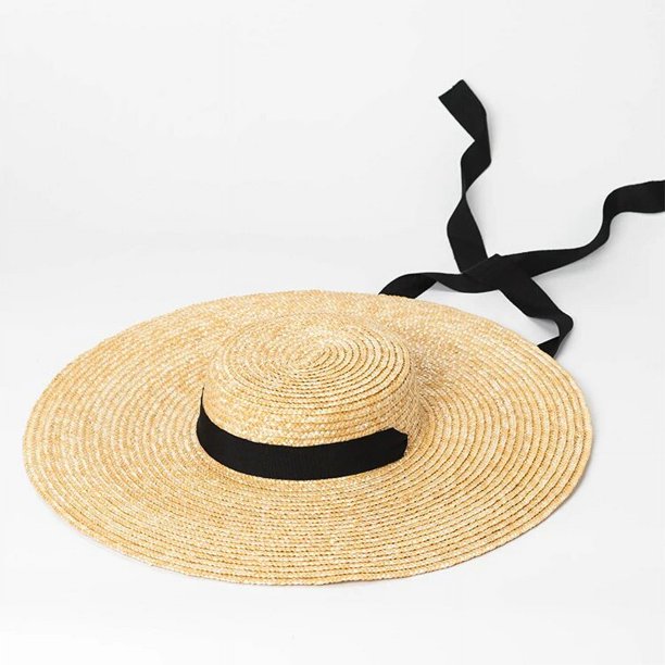 Sombrero de sol de ala ancha para mujer, sombrero de paja con protección  solar, sombrero de playa de verano