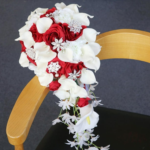 Ramo artificial Flor Arreglos florales Flores artificiales románticas para  Accesorios de fotografía Decoración del de BLESIY Ramos de boda