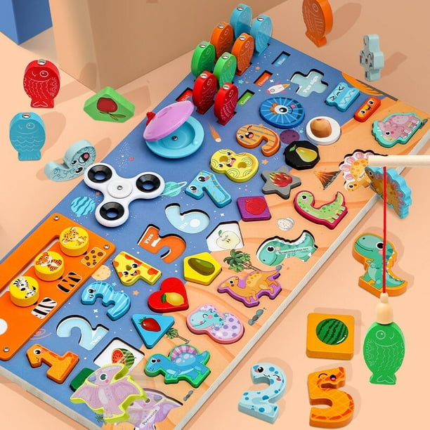 Magnetic Fishing Games Montessori Toy For Kids 2-5 Years Shape Matching  Puzzle Educational Toys Sorters For Children heqiyong LED