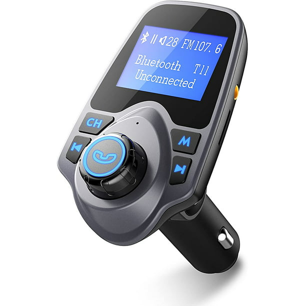 Transmisor FM Bluetooth para coche, adaptador Bluetooth inalámbrico con  llamadas manos libres y pantalla LCD de 1,44, reproductor de música