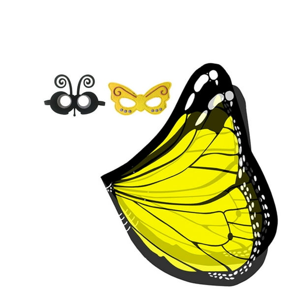 DQZ Disfraces de Navidad para niños, alas de mariposa monarca para niñas,  alas de hadas con diadema de antena, máscaras de fiesta (morado)