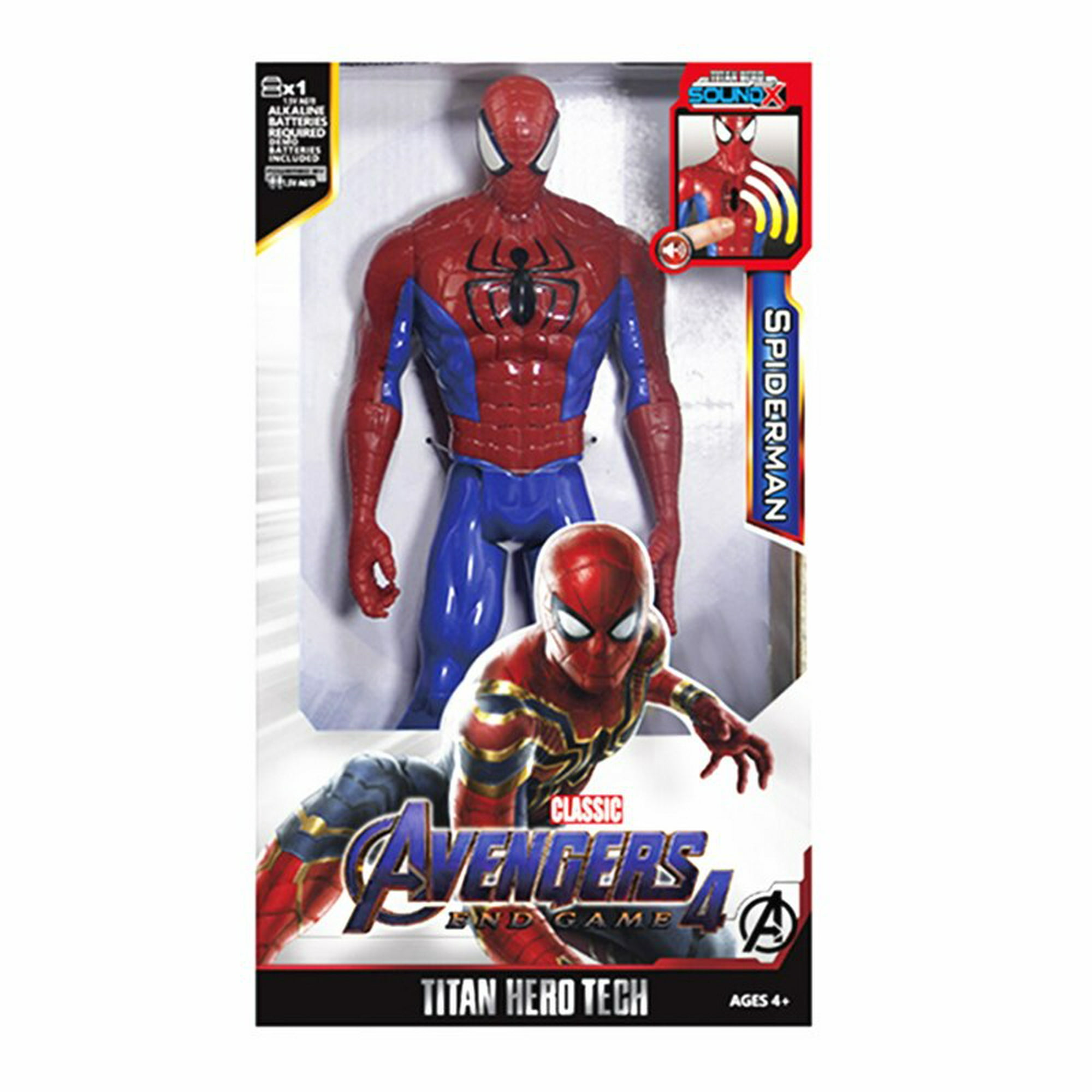Muñeco Spiderman Articulado Avengers Con Luz Y Sonido 30 Cm