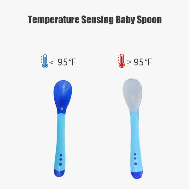 Cuchara con sensor de temperatura para niños y niñas, cuchara de