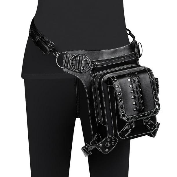 Bolso de muslo negro, bolso de cinturón de talla grande, riñonera de pierna  para mujer, regalo de viaje Witchy -  México
