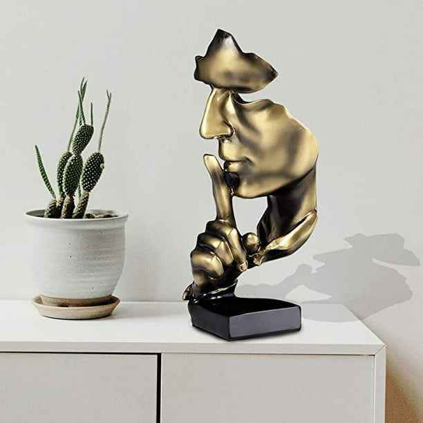 Estatua de pensador, Silence is Gold, figura de arte abstracto