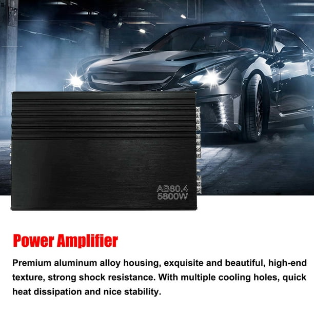 YaeCCC Amplificador de coche de 4 canales estéreo de audio de alta potencia  subwoofer amplificador de potencia
