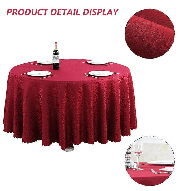 Mantel Redondo Vino Rojo Poliéster Jacquard Mantel Banquetes De