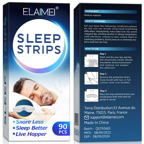 Tira para dormir con cinta bucal de 90 Uds para dormir menos respiración bucal  para mejorar el sueño ER