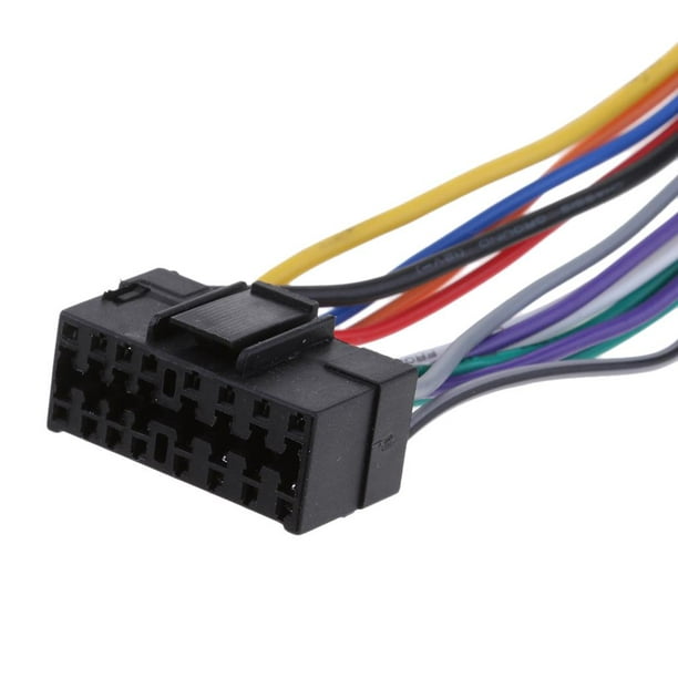 Cable adaptador de conector de arnés de cableado de radio estéreo de coche  de 16 pines apto para la mayoría de radio de coche estéreo ISO cableado de