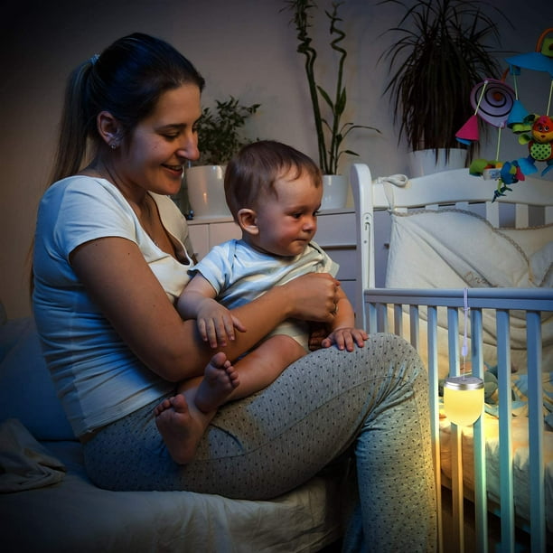 Luz de noche para bebé Luz de noche LED portátil Luz de noche para bebé  Lámpara de noche recargable por USB con control remoto Luz de noche de  color Reloj despertador para