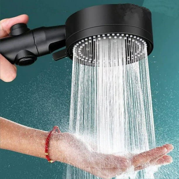 Cabezal de ducha de alta presión, cabezal de ducha de ahorro de agua de 3  modos y botón de interruptor, cabezal de ducha ABS negro mate y duchas de  mano