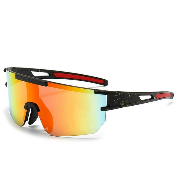 Gafas Ciclismo Hombre Mujer Protección Uv Poc + 4 Lentes Negro+Naranja