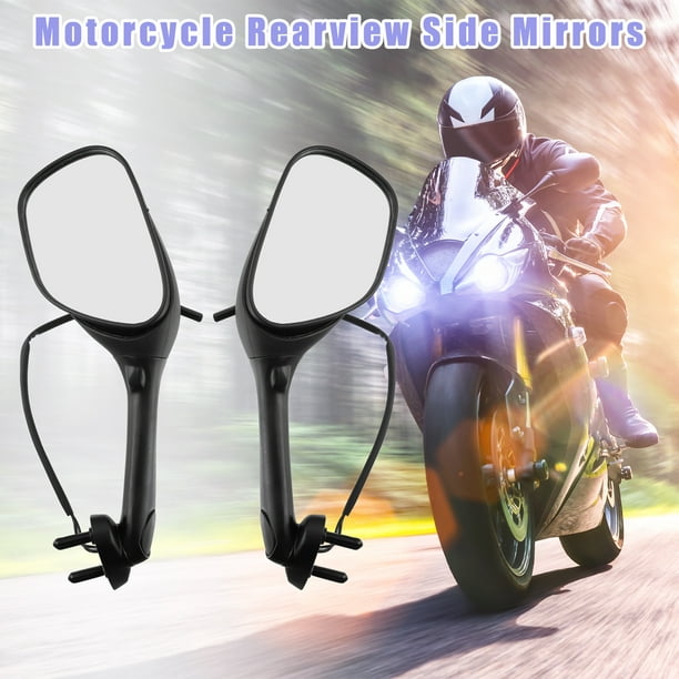 Espejos retrovisores de motocicleta deportivos negros compatibles para  Yamaha YZF R6 2012
