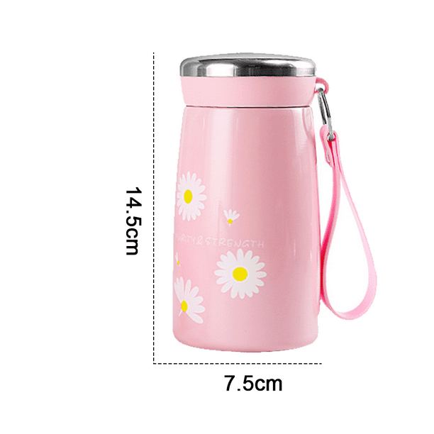 Botella Agua Plástico Pequeña Margarita 500 ml, Botella Agua Transparente  Niños Resistente, Taza Té Viaje Portátil Con Cuerda, Para Corredores  Deporte Yoga Escolar (Mate 4 Flores) : : Deportes y aire libre