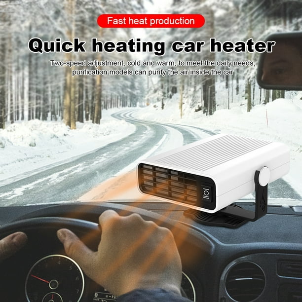 Ventilador calefactor eléctrico para coche de 12/24V, ventilador calefactor  giratorio 360, calentador antivaho combinado para coche