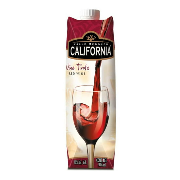 pack de 6 vino tinto california tetra pack 946 ml california tetra pack