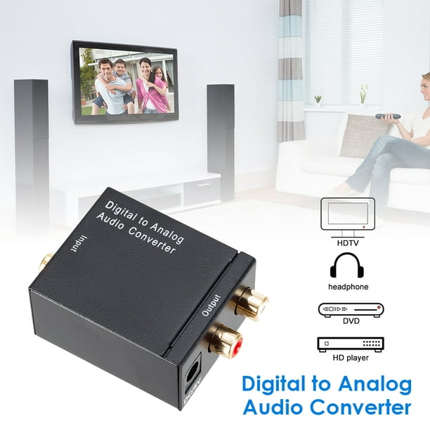 Convertidor de audio digital a analógico de 192 KHZ Receptor Bluetooth 5.2  Adaptador de audio inalámbrico DAC con salida de audio óptica/coaxial a
