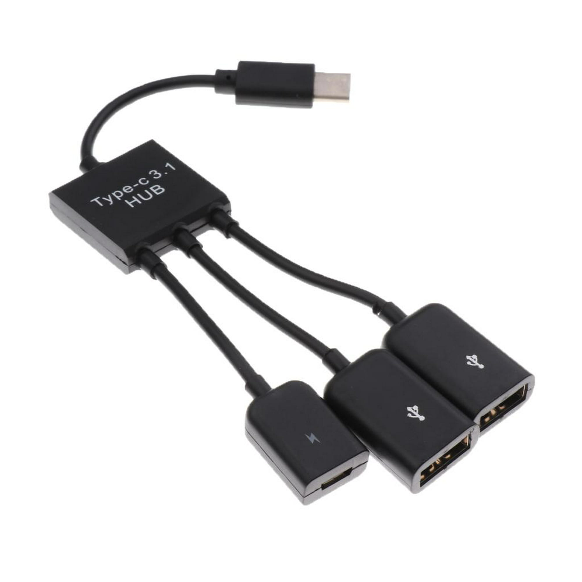 Cable OTG de host micro USB 3 en 1 con fuente de alimentación USB para  teléfonos inteligentes y tabletas Soledad Cable USB Tipo C ABS
