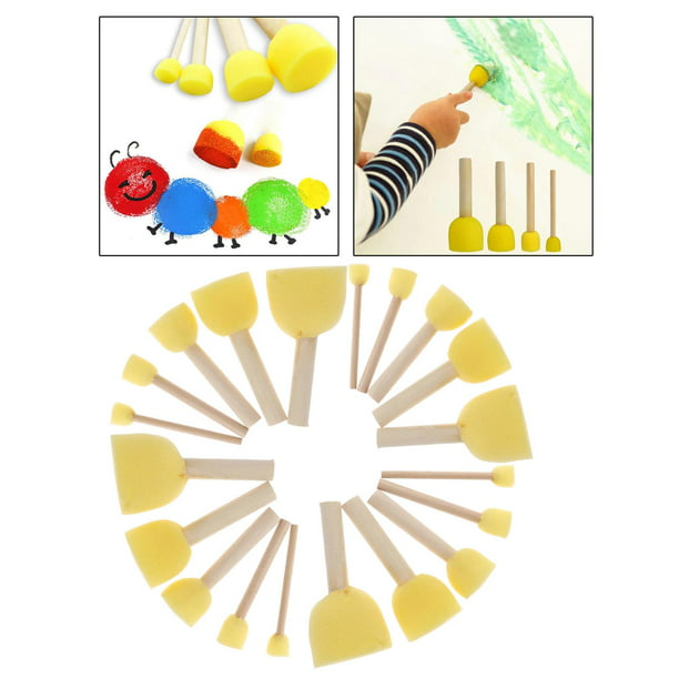 Sello de esponja, 12 piezas de espuma para pintar con brochas, formas de  flores, herramientas de dibujo de pintura artística, sello de esponja de