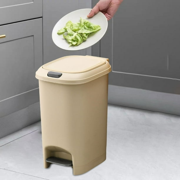 Cubo de basura con pedal de cocina, cubo de basura creativo para el hogar  con tapa, cubo de basura de plástico operado por los pies, para sala de
