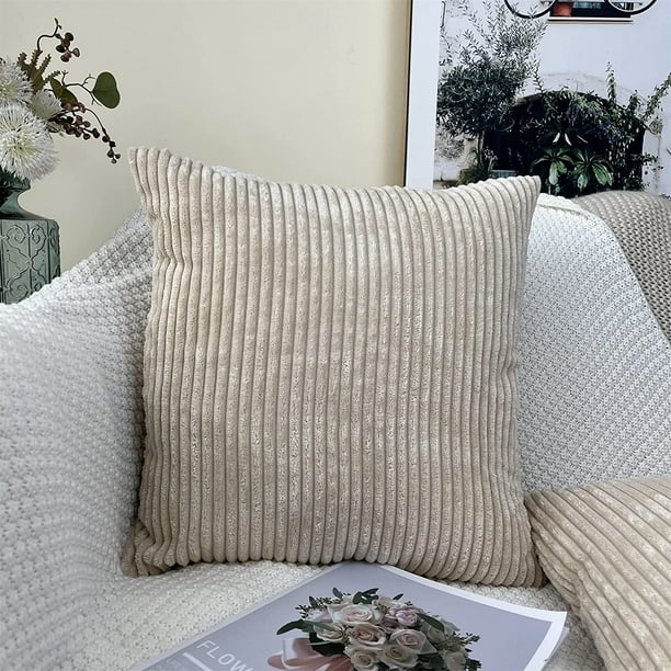 Juego de cojines para sofá de color beige, funda de almohada de 45 x 45 cm  : : Hogar y cocina