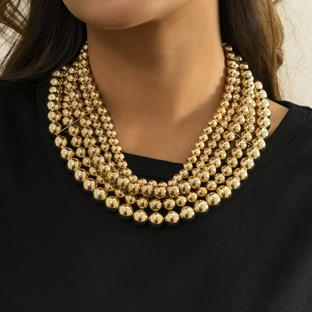 Collares de perlas en capas de 3 piezas para mujer