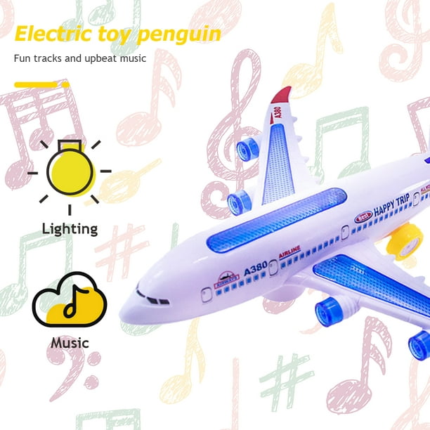 Avión eléctrico fresco y divertido, con sonido y luz Avión de juguete, con  diseño de rueda universal No tóxico e insípido para niños(Model airplane) :  : Juguetes y Juegos
