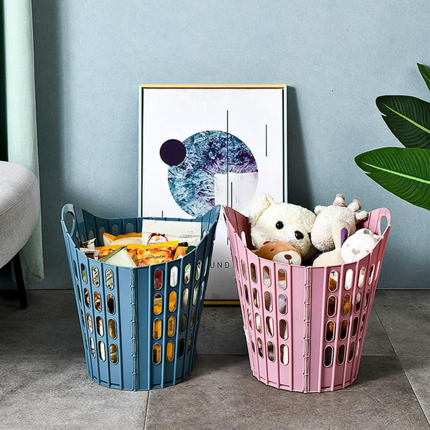 Cesta de lavandería pequeña y delgada, cesta de almacenamiento alta de  algodón, canasta decorativa para mantas, cesta grande plegable para  juguetes
