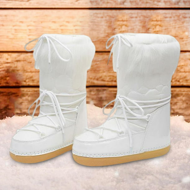 BLWOENS Cómodas botas nieve al aire libre para mujer - Blanco.