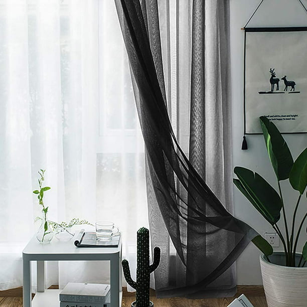 Sapphire Home - Paneles de cortina (2 unidades), cortinas translúcidas de  54” x 84” (108” de ancho en total), paneles de gasa para dormitorio, sala  de