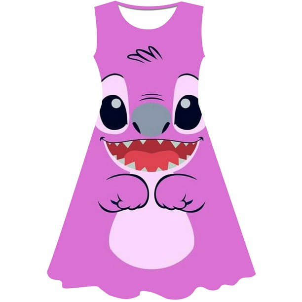Niñas Disney Stitch dibujos animados Stitch princesa vestido niños disfraz  3D Stitch Fancy 1-10 años Gao Jinjia LED