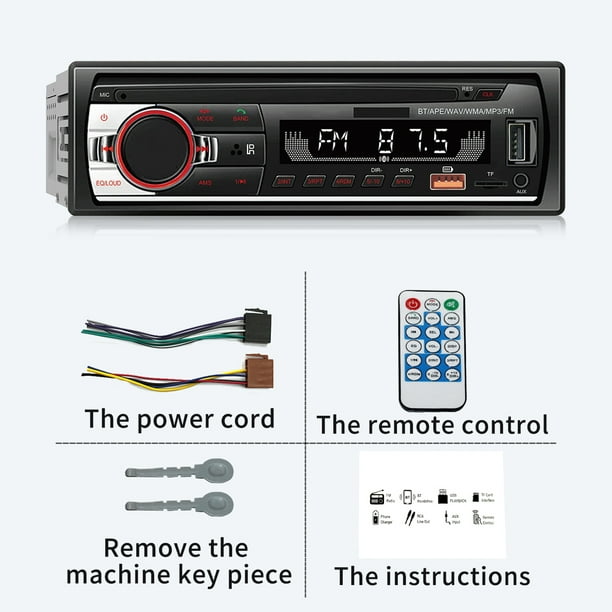 Reproductor de MP3 para coche de 12 V Llamada manos libres Radio digital  compatible con Bluetooth Pantalla LCD Ndcxsfigh
