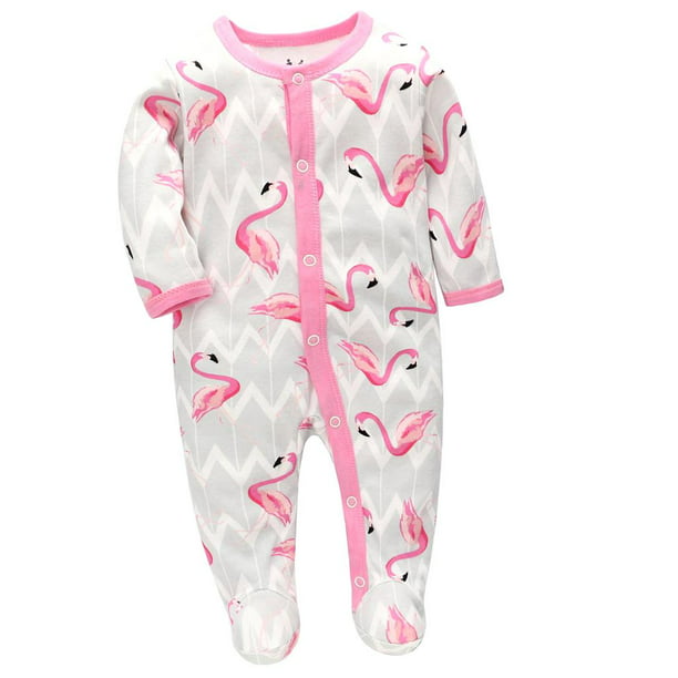 Trajes de mamelucos para bebé 0-7 , de invierno de manga larga para niño  ropa de , 3 tamaños Flamingo L CUTICAT Mameluco infantil recién nacido  Unisex