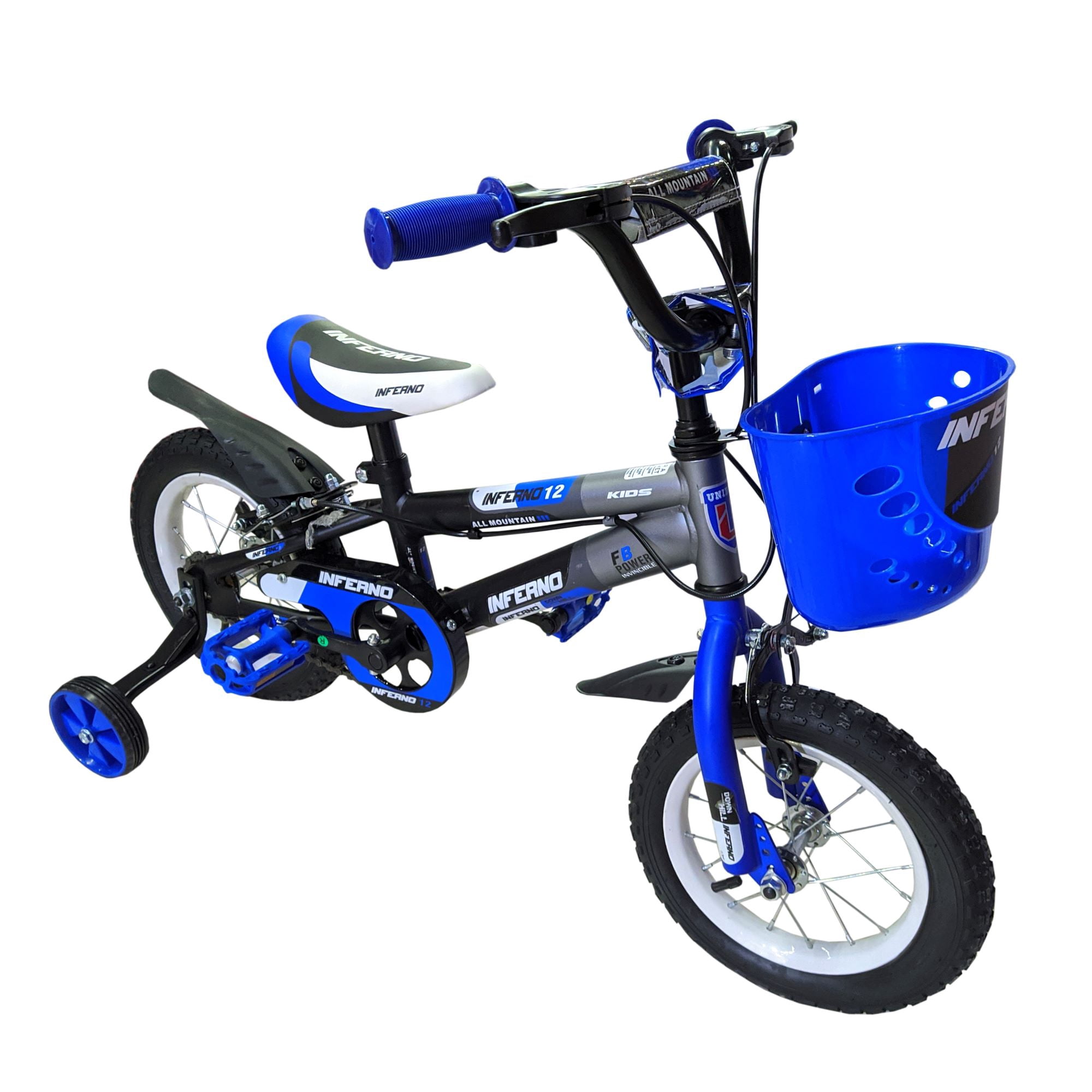 Bicicleta Forest Infantil Rodado 12 Multicolor Con Rueditas Bocina Cuadro  Azul