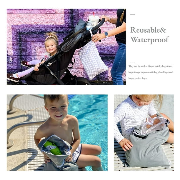 2 piezas de pañales de tela bolsas secas y húmedas impermeables  reutilizables de viaje playa piscina guardería artículos de bebé sucios  bolsa de gimnasio de yoga para trajes de baño o ropa