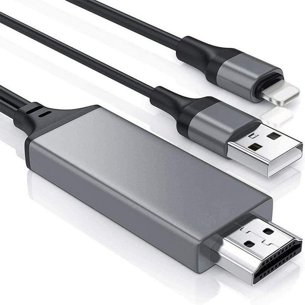 Adaptador Lightning a HDMI, convertidor digital AV HDMI con certificado MFi  de Apple con puerto de carga Lightning para iPhone