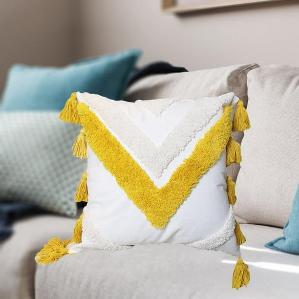 Cojines decorativos amarillos para sofa muebles cuarto sala 2pcs elegantes