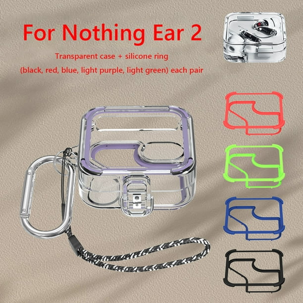 Funda protectora para auriculares con 5 pares de fundas de anillo de  silicona para Nothing Ear 2 Wdftyju