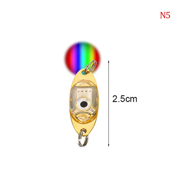 Led Fishing Lure Fish Flash Lamp Blink Fishing Tackle Metal Spoon