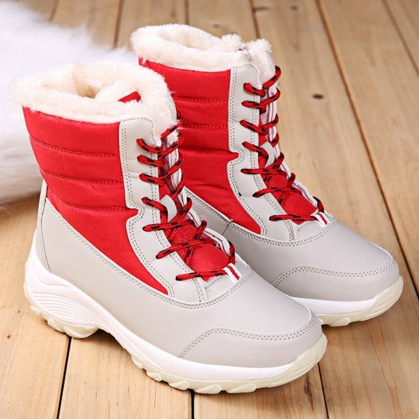 Botas de nieve impermeables para mujer, zapatos cálidos de