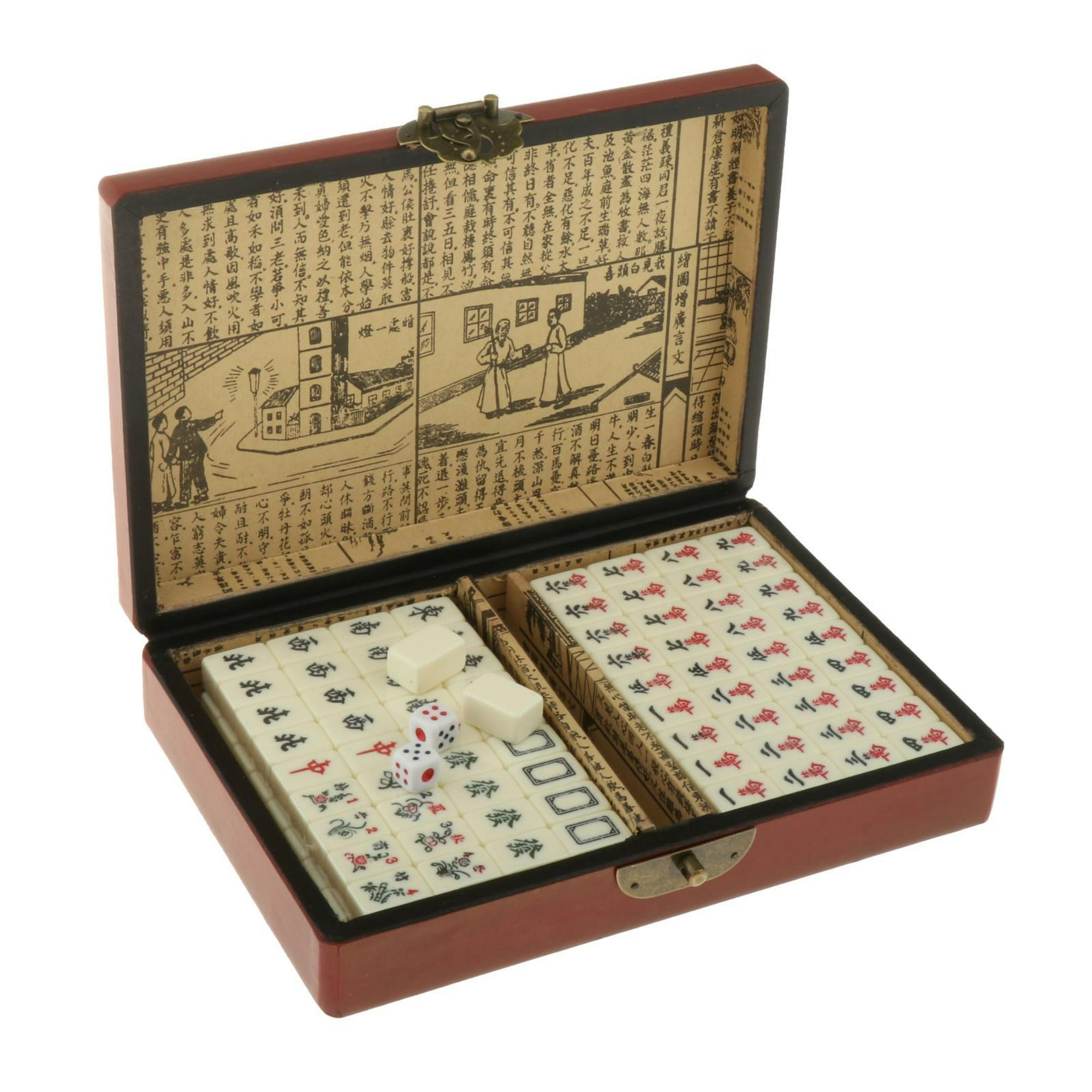 alondra Fuerza motriz Hervir Mini juego blanco vintage de Mah-Jong chino con caja de viaje portátil  Mahjong Zulema mini mahjong chino | Walmart en línea
