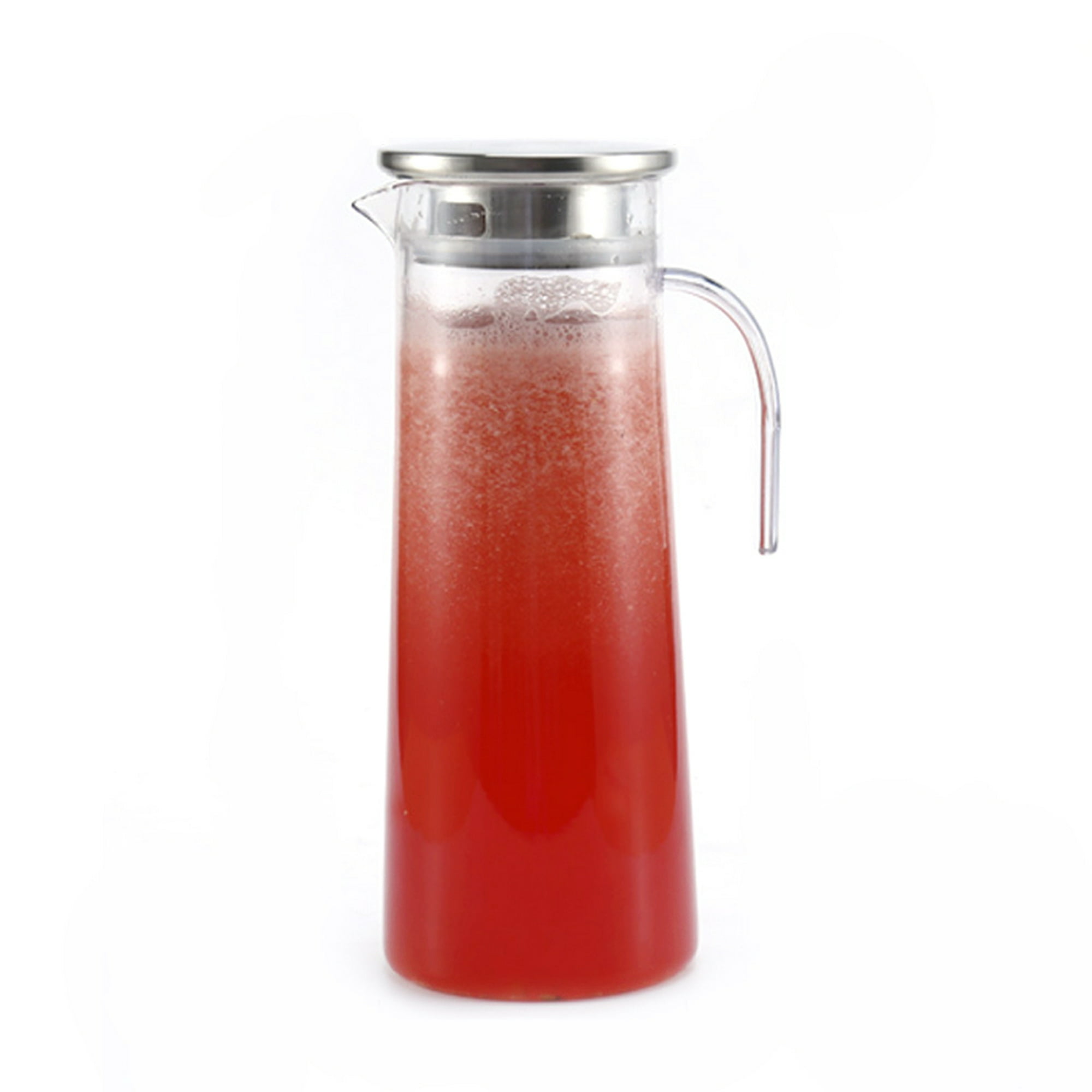 Kingrol Paquete de 4 jarras de vidrio, 34 onzas/1 litro de cuello estrecho  para agua, jugos, té helado, bebidas, vino, suministros de barra de mimosa