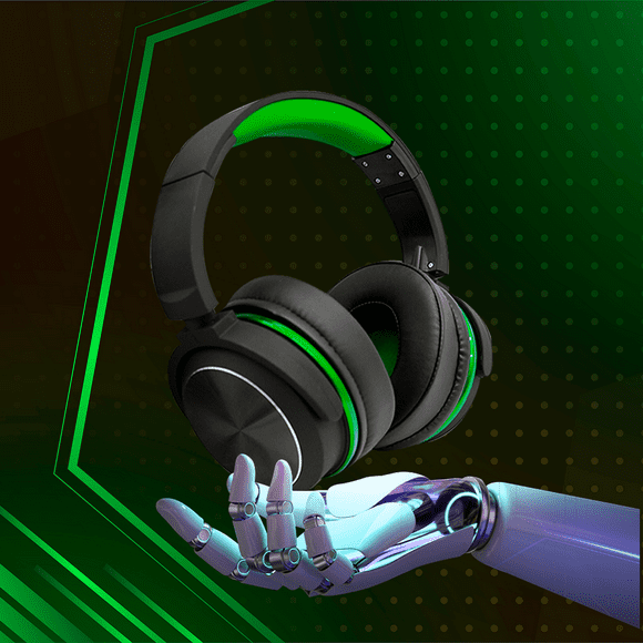 audífono headset gamer alámbrico verde para ps4 ps5xbox pc sentry microfono retractible almohadilla de vinil