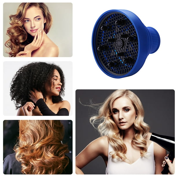Difusor de cabello, secador de pelo plegable, accesorio para cabello rizado  y ondulado (azul) Tmvgtek cuidado belleza