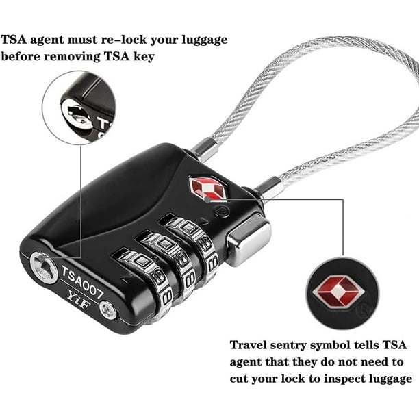  TSA Candados de equipaje (paquete de 4) - Candados de