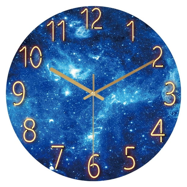 Reloj de pared retro ovalado de 14 '', relojes de pared silenciosos  decorativos con movimiento de que no hace tictac para cocina, decoración de  Color de madera BLESIY Reloj de pared